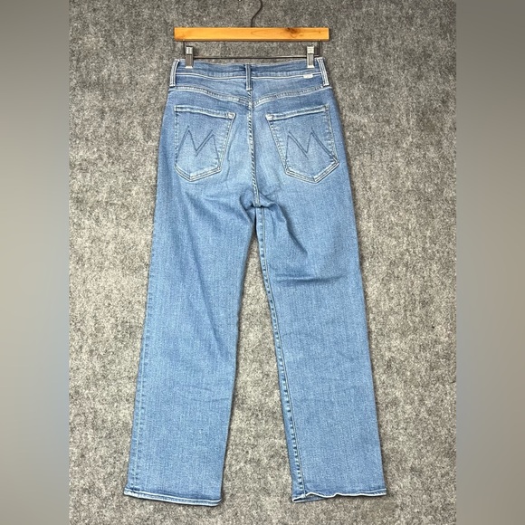 MOTHER Women's High Rise Jeans - Light Blue Straight-leg Size 28x28 Denim Jeans - Picture 11 of 11
